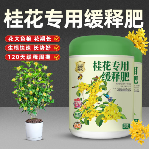 桂花树肥料专用肥黄叶干尖枯叶病花肥四季桂盆栽开花肥控释缓释肥