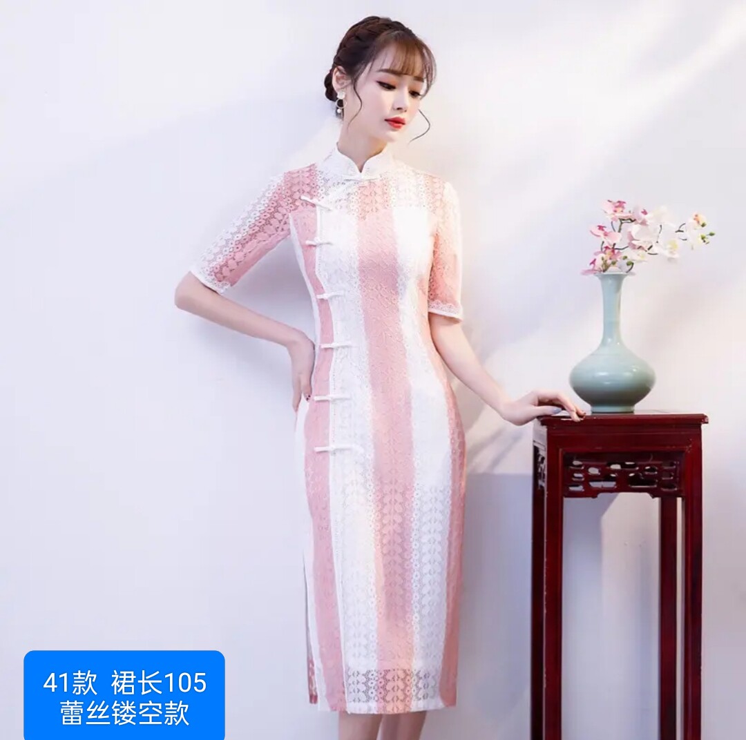 2025年夏季改良版时尚复古高品国风印花女士旗袍