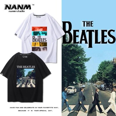 Thebeatles披头士乐队短袖T恤男夏季欧美摇滚ins儿童宽松半截袖