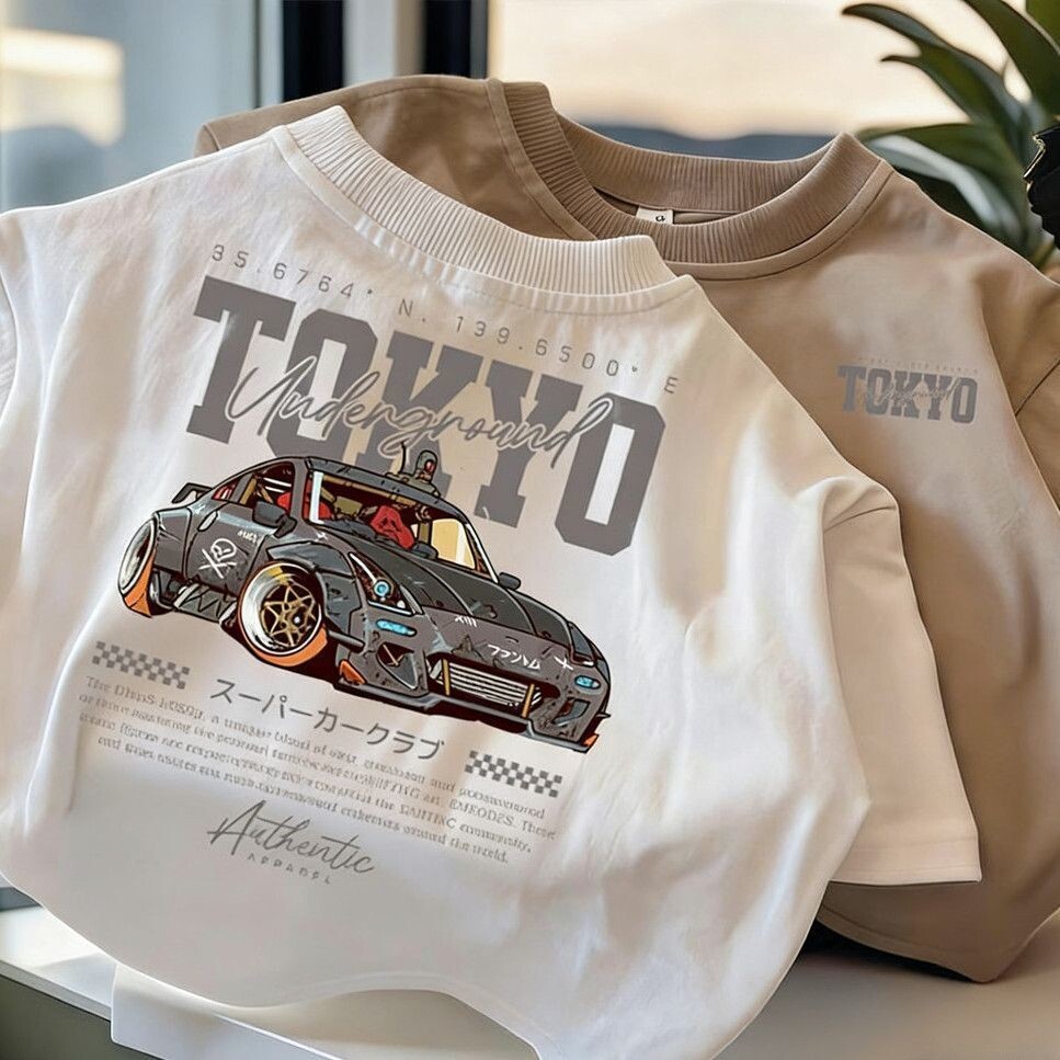 短袖儿童夏季男童夏款小男孩2026新款衣服帅气宝宝半袖夏装赛车