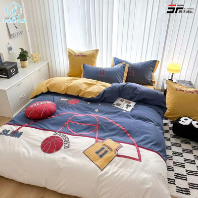 60支儿童A类全棉水洗棉四件套1.2