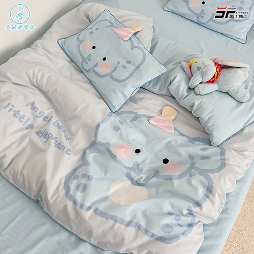 可爱儿童100s加厚全棉磨毛四件套