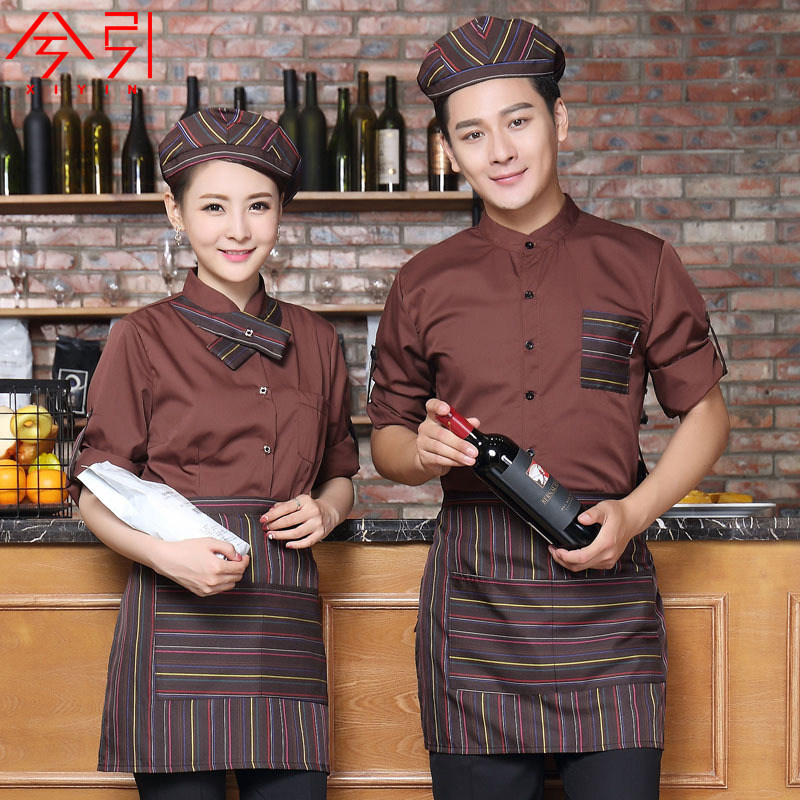 服务员工作服员工餐饮厨师烘焙火锅蛋糕店餐厅快餐酒店长袖春夏女