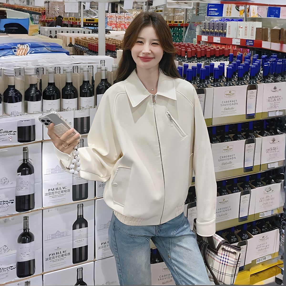 白色皮衣外套女皮夹克2025新款爆款港风短款机车今年流行美式复古