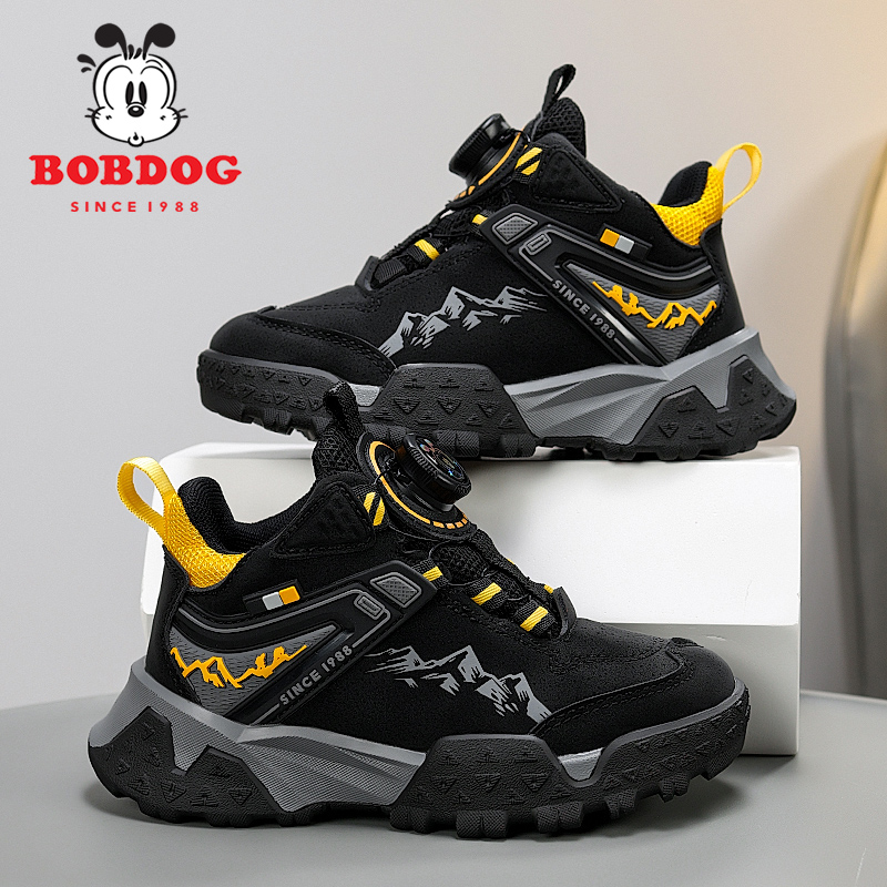 巴布豆儿童运动鞋男童鞋秋冬款2024新款中大童男孩鞋子户外登山鞋
