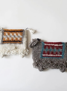 「Maroon」日本Sisam 尼泊尔制 手工纯羊毛牦牛化妆包 收纳包