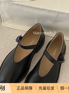 「Maroon」约2周 Lemaire小羊皮玛丽珍系扣小方头乐福鞋平底鞋