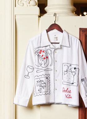 「Maroon」约2-3周 泰国 Pickle Projects 手工刺绣棉麻衬衫长袖