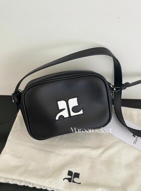 【8折现货】 Courreges 24 牛皮logo饰相机包斜挎包小方包