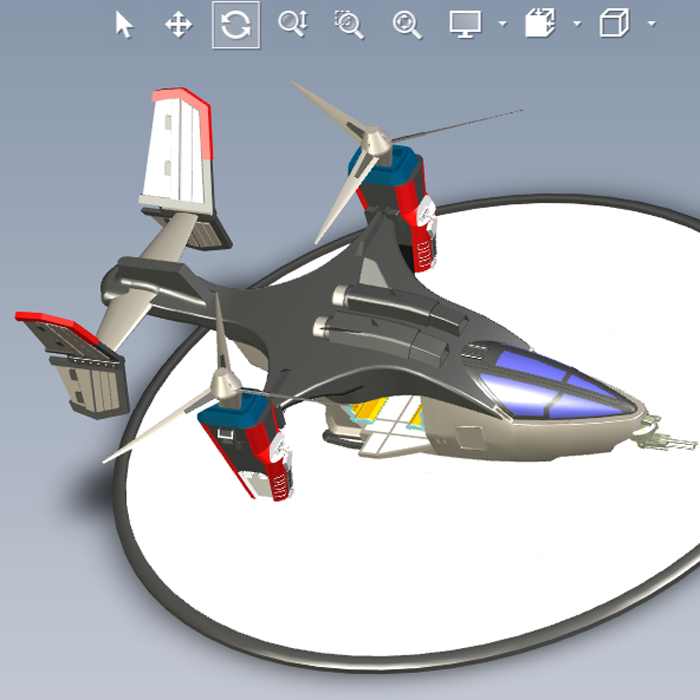 二轴旋翼直升飞机三维图纸01200713