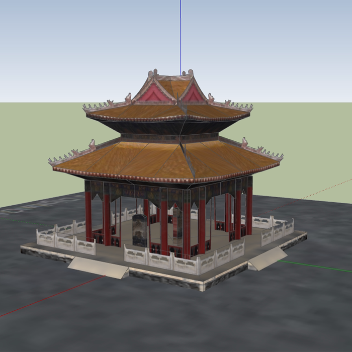 古建筑孔庙杏坛模型图纸01200902