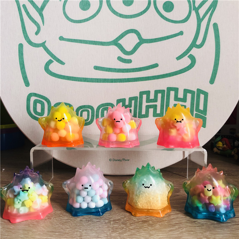 正版popmart泡泡玛特yuki一代盲盒望京小怪兽彩色透明娃娃散货