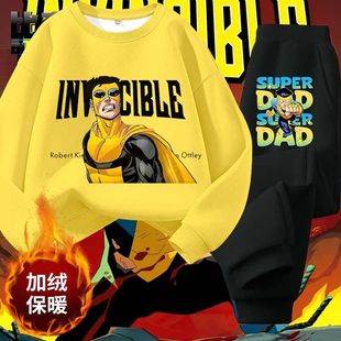 2026新款无敌少侠马克形态合集美漫周边加绒套装秋冬男童纯棉上衣