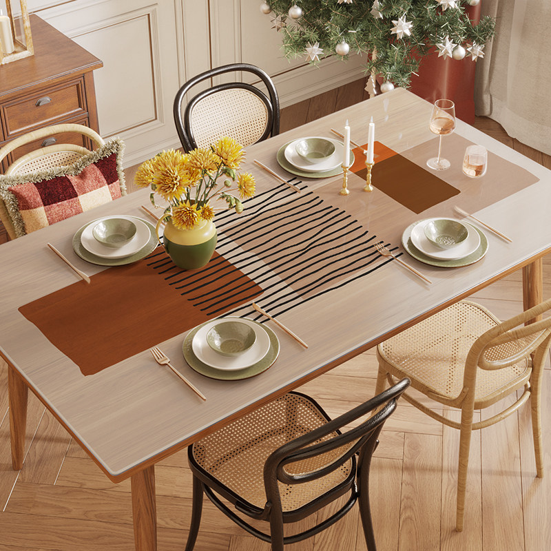 轻奢高级感pvc软玻璃茶几桌垫餐桌桌布免洗防水防油防烫长方形,居家布艺,桌布,淘宝优惠券,粉丝福利购,淘宝优惠卷