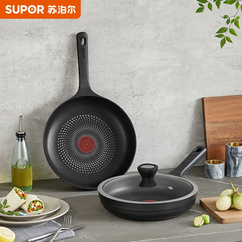 苏泊尔SUPOR意式火红点轻铸铝煎锅耐磨28cm无油烟不粘锅EJ28UAN01