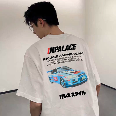PALACE 26SS 限定款后背汽车LOGE印花 男女圆领宽松休闲短袖T恤潮