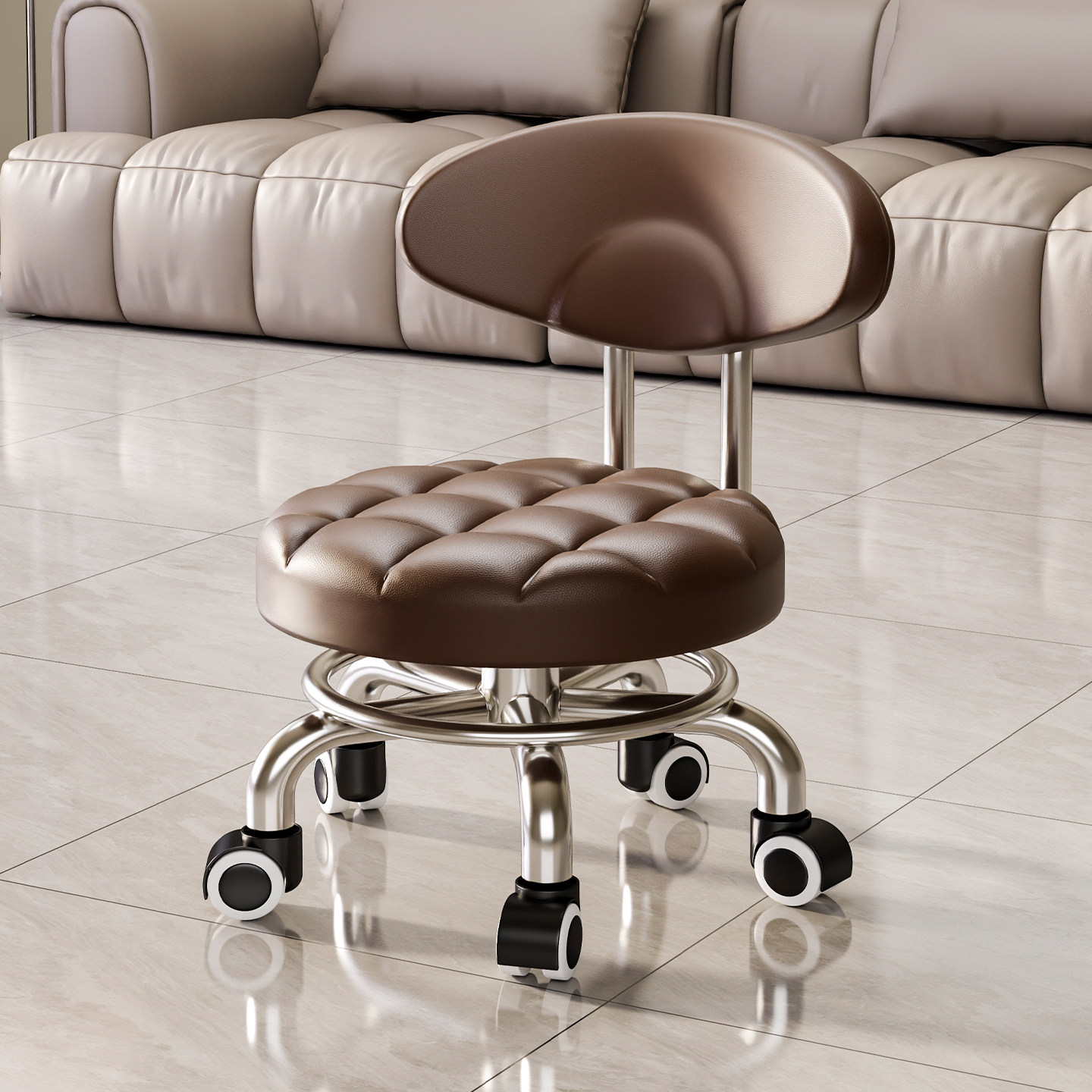 带娃客厅带轮靠背小椅子意式万向轮小凳子滑轮移动凳子家用矮凳,住宅家具,其它凳子,淘宝优惠券,粉丝福利购,淘宝优惠卷