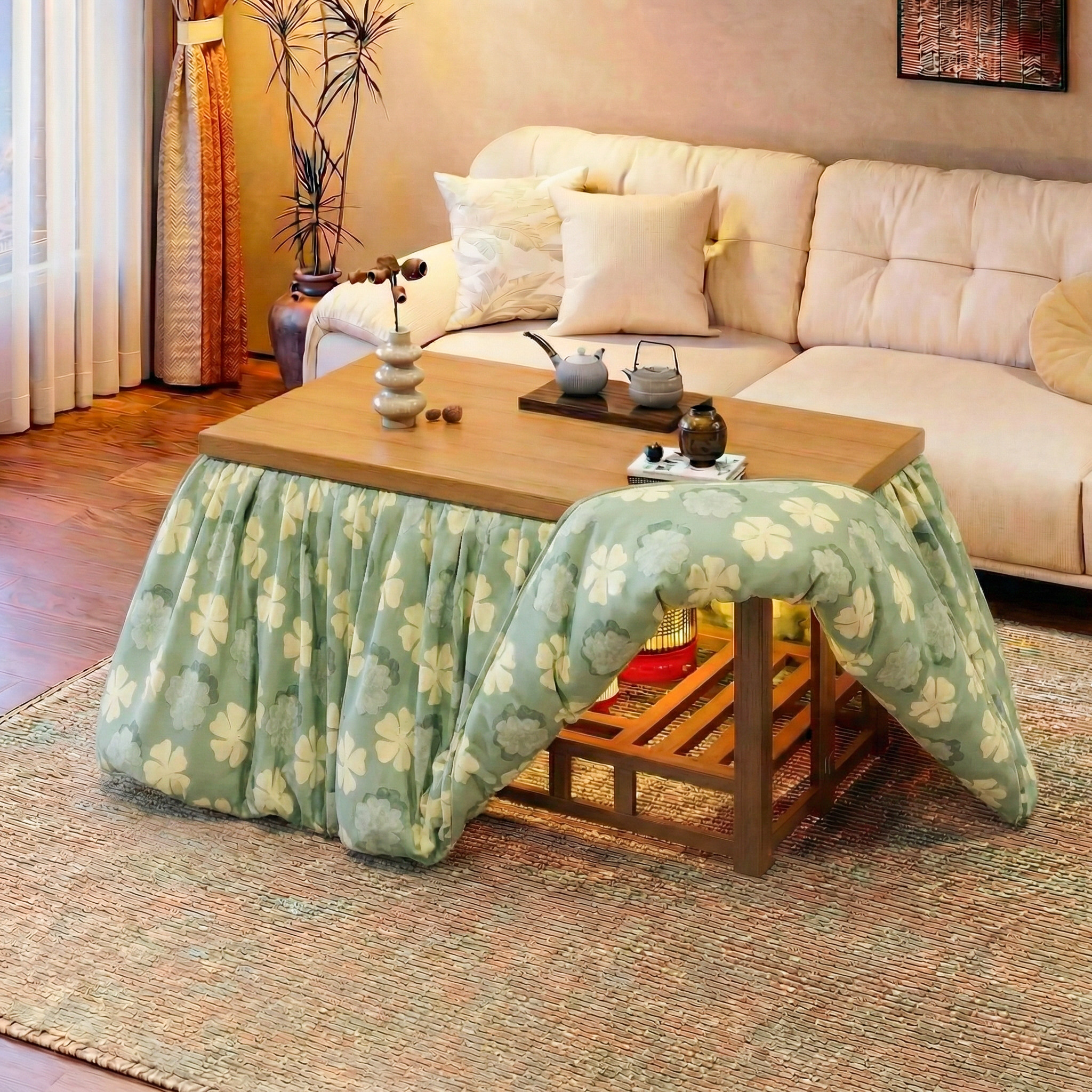 折叠烤火架家用冬季简约现代取暖桌长方形简易实木多功能烤火桌子,住宅家具,折叠桌,淘宝优惠券,粉丝福利购,淘宝优惠卷