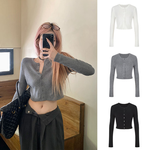 辣妹显瘦针织衫上衣女新款百搭