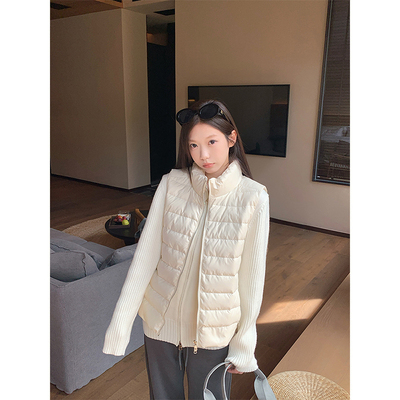 MosesQueen魔西女王立领排骨棉服马甲女新款冬季叠穿设计保暖外套