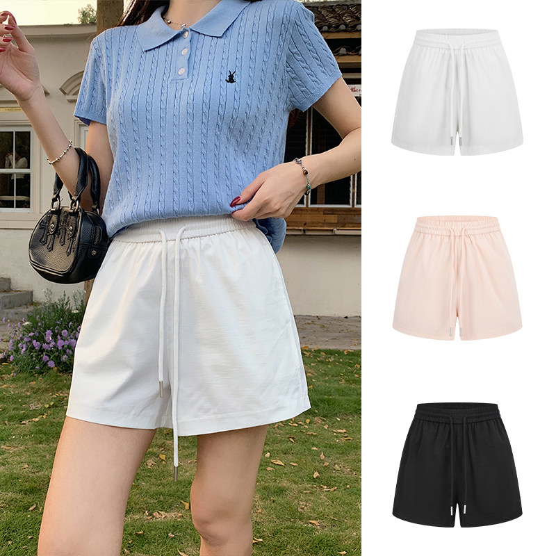 MosesQueen魔西女王休闲短裤抽绳松紧直筒裤高腰宽松显瘦运动裤子