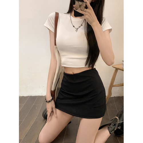 辣妹超短裙2025新款夏季女黑色防走光自带安全裤包臀半身裙子 - 封面