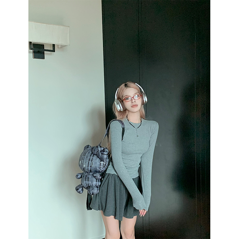 MosesQueen魔西女王辣妹长袖女2025新款夏显瘦收腰百搭t恤上衣
