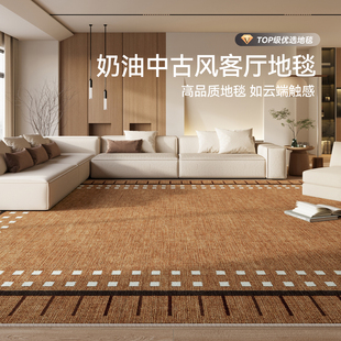免洗可擦摩洛哥房间地垫中古风防水复古脚垫 棕色地毯客厅2025新款