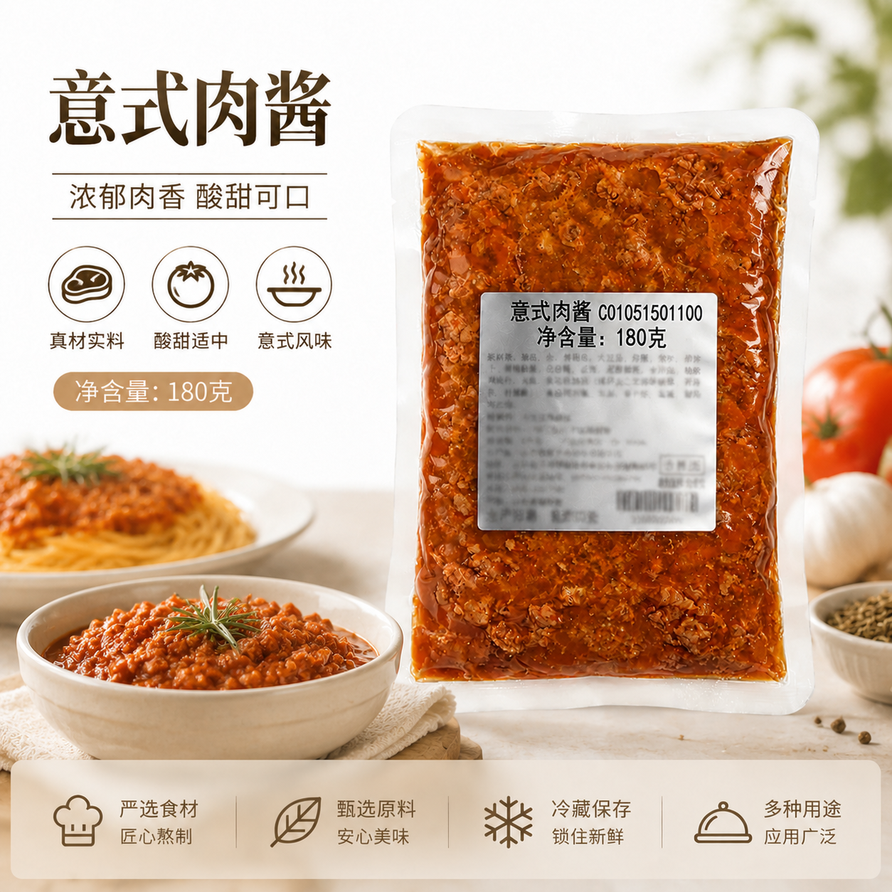 【顺丰冷链】宝立意式肉酱180g商用整箱装