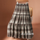 复古格子加厚毛呢蛋糕裙半身裙女秋冬新款 高腰大摆中长款 裙子长裙