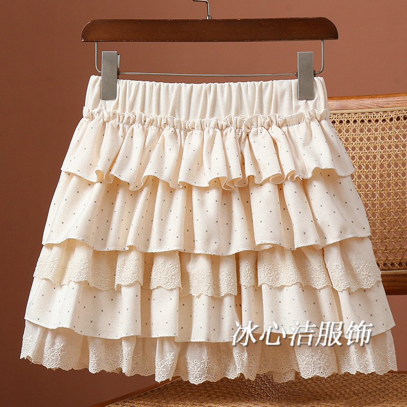 闭眼入！层层花边波点毛呢蛋糕裙