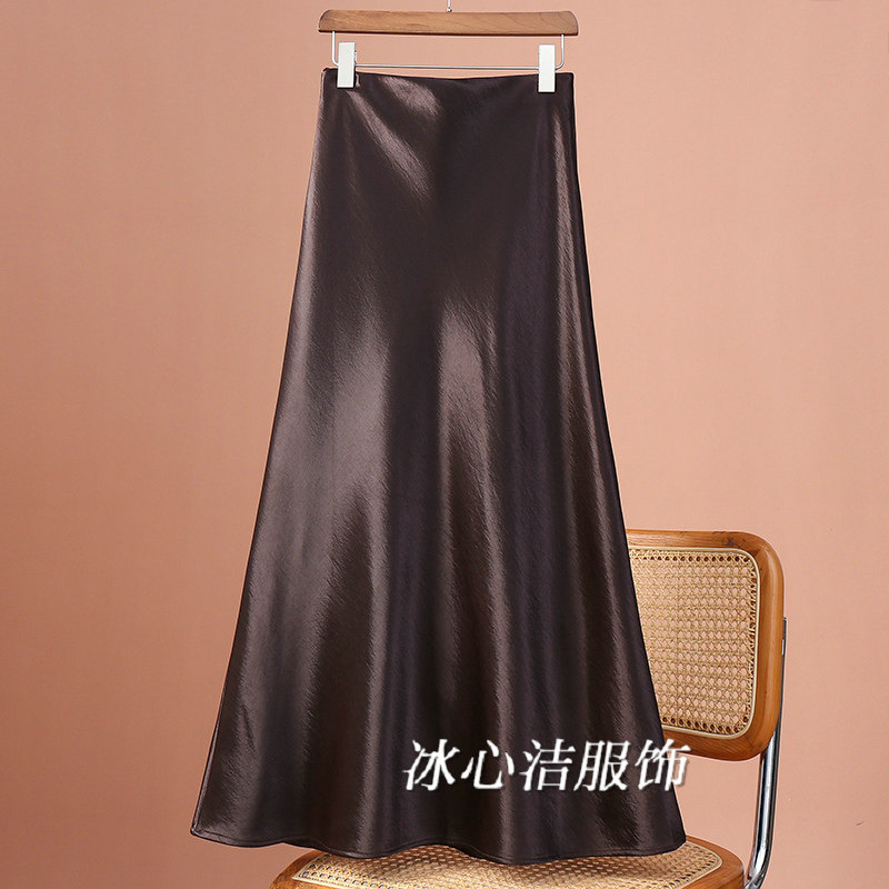 绝美加厚醋酸缎面鱼尾半身裙