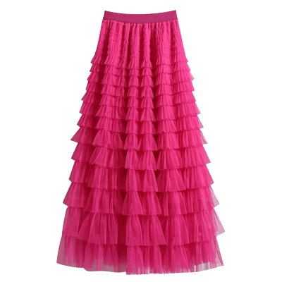 秋冬季长纱裙蛋糕裙长裙