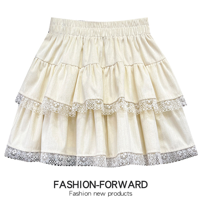 冬季加厚小个子蕾丝花边蓬蓬短裙半身裙女秋冬防走光短款蛋糕裙子