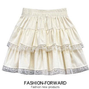 冬季加厚小个子蕾丝花边蓬蓬短裙半身裙女秋冬防走光短款蛋糕裙子