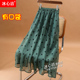 高腰百搭中长款 绿色波点欧根纱半身裙女夏季 新款 裙子长裙半裙薄