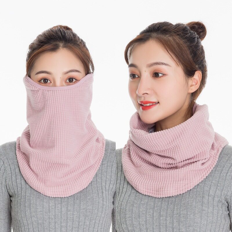冬季时尚保暖加厚口罩女护颈护耳骑行三合一户外防寒围脖面罩