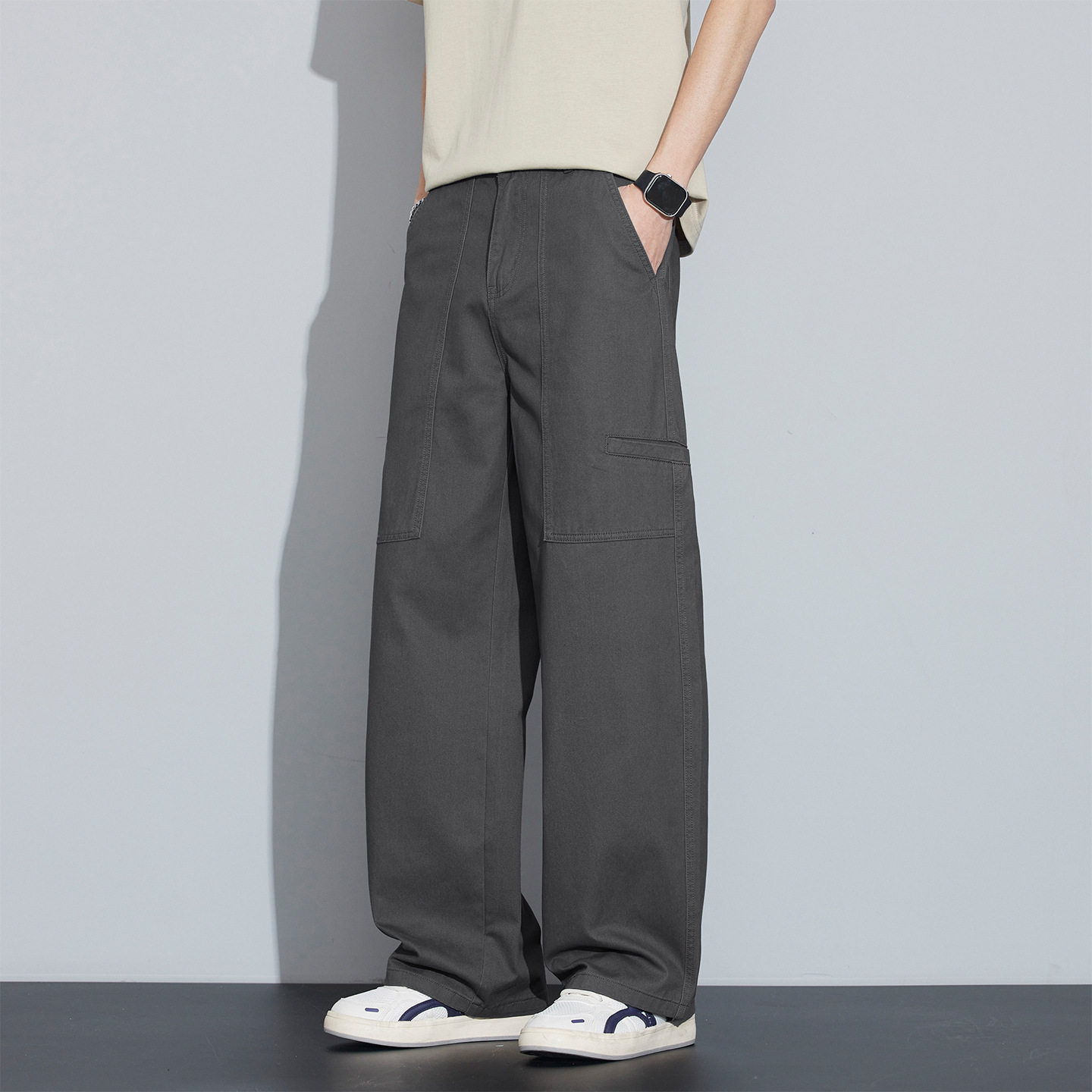 2026春夏新款美式纯棉工装裤男款宽松直筒潮牌阔腿垂感休闲裤男裤