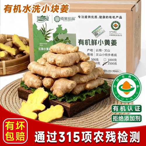 云南文山有机水洗小黄姜块