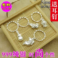 Серебряный браслет, серьги, модный гипоаллергенный колокольчик с косичкой, в корейском стиле, серебро 925 пробы, подарок на день рождения