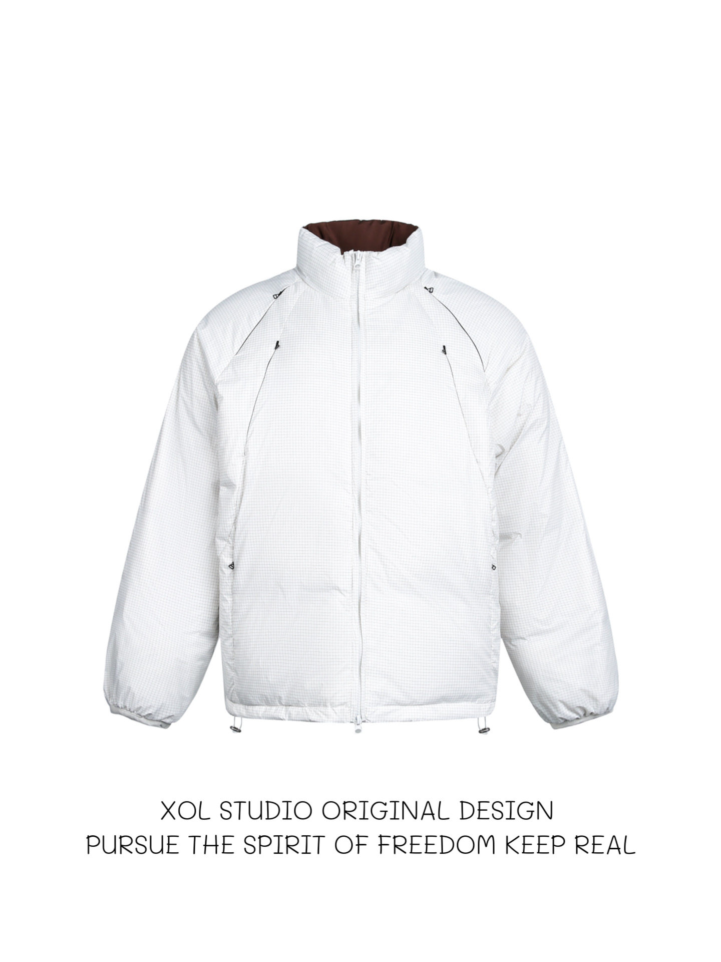 纯色90白鸭绒立领羽绒服