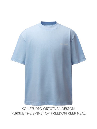 350g双纱字母印花短袖T恤