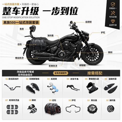 黑旗500脚踏板前后挡杆边包