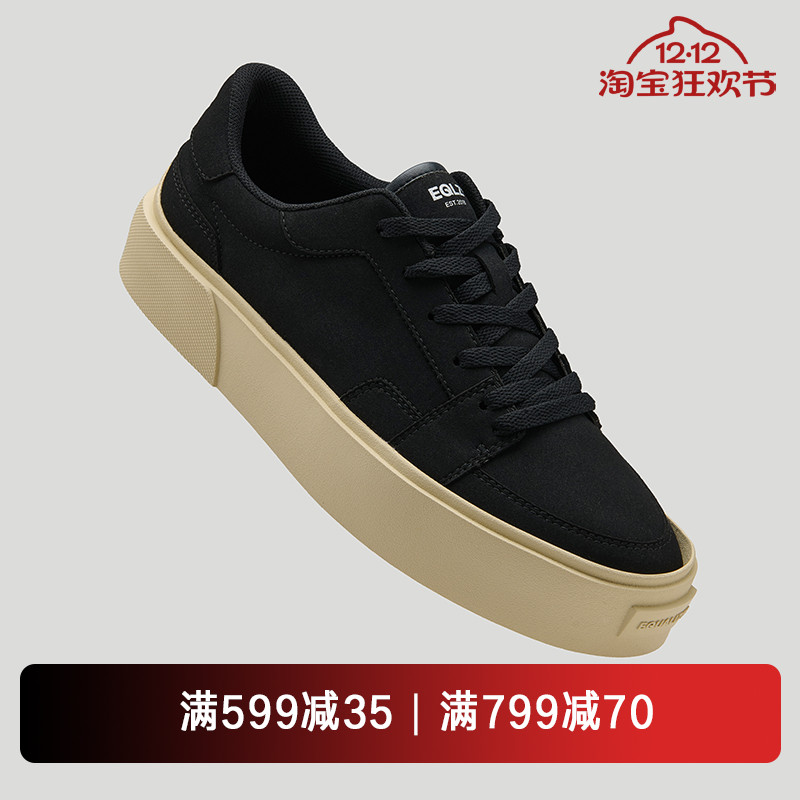 EQLZ官方 FAULT 25 低帮反硫化错版鞋板鞋男款黑色休闲鞋无中生有