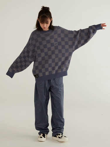 Официальный эквалайзер Ранний весенний свитер мужской схема плановой решетки с плакатой.