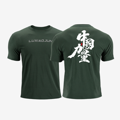 LUXIAOJUN『中国力量』运动短袖健身房轻薄透气T恤男吕小军训练服