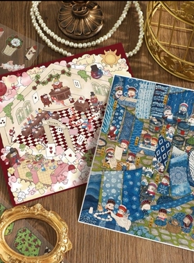 新屿言21.0造景贴纸堆叠微缩场景3D立体小屋解压手工DIY创意贴