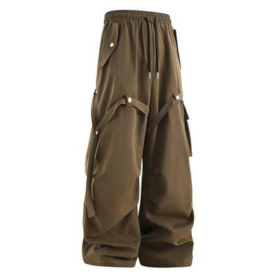 潮牌oversize夏季宽松工装裤男士子新款潮流口袋直筒美式休闲裤