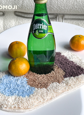 WOOMOJI原创艺术水杯垫首饰铺垫子隔热毛绒桌面小毯垫子创意装饰