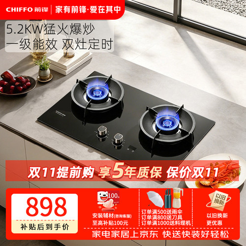 前锋双灶定时5.2kW猛火一级能效